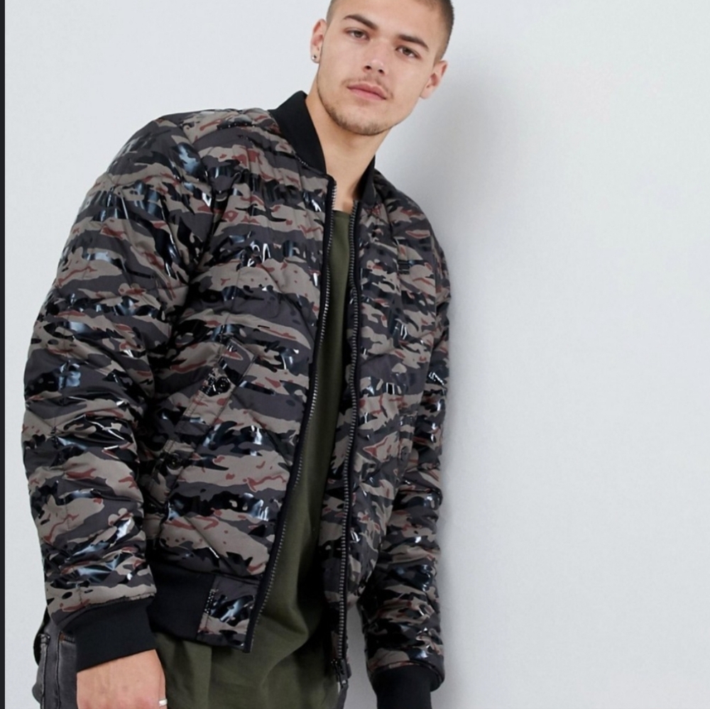 Coach F38890 Reversible Lightweight MA-1 Jacket (Spring Navy)